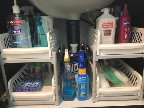 2 Tier Under Sink Sliding Basket Shelves photo review