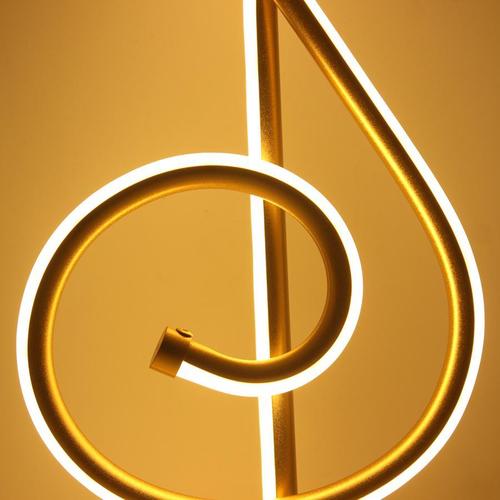 21W Modern Golden Music Note LED Desk Lamp for Bedroom Bedside Night Light