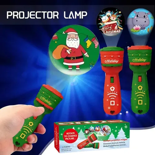 24-Pattern Christmas Projector Flashlight - Educational Toy for Kids