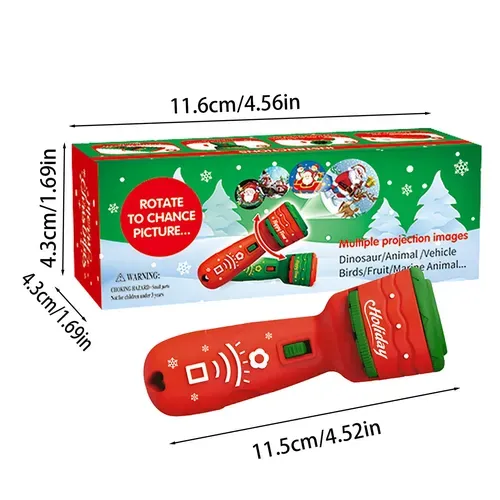 24-Pattern Christmas Projector Flashlight - Educational Toy for Kids