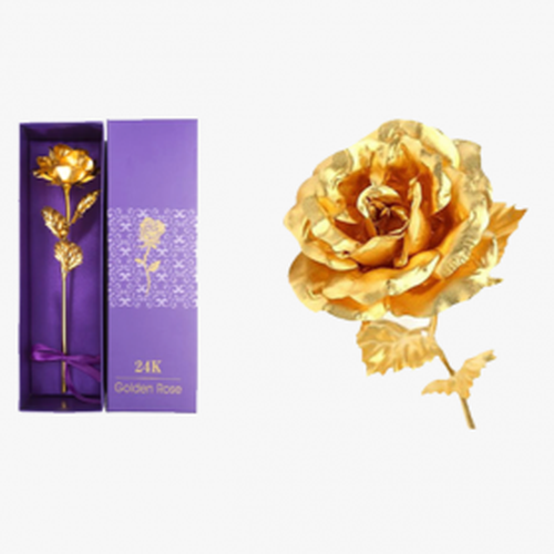 24K Gold Dipped Real Rose With Gift Box