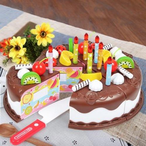 37-Piece Pretend Play Kitchen Toys with Cake Food for Kids