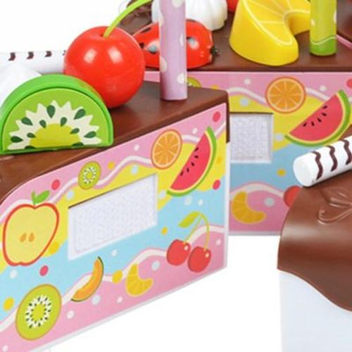 37-Piece Pretend Play Kitchen Toys with Cake Food for Kids