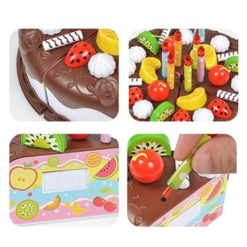 37-Piece Pretend Play Kitchen Toys with Cake Food for Kids