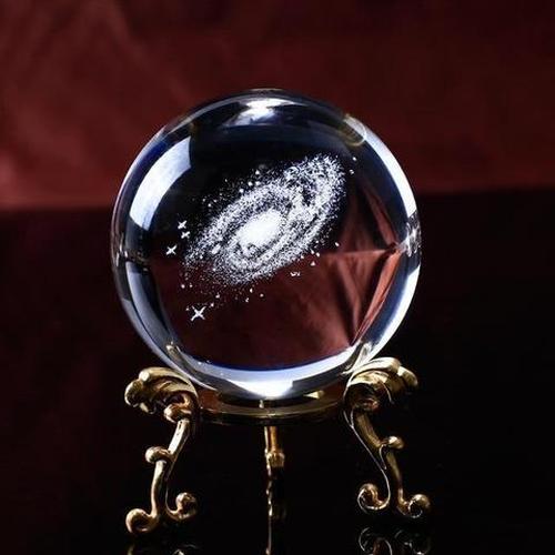 3D Laser Engraved Galaxy Universe Spirit Crystal Ball