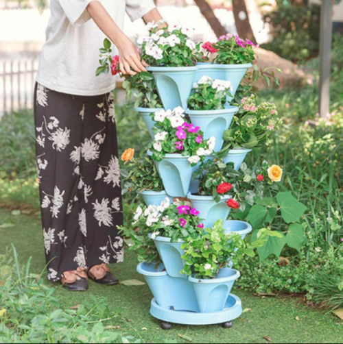 3D Multi-Layer Combination Flower Pot for Strawberries - Large Three-Petal Planter