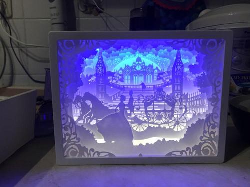 3D Paper Carving Night Light - Papercut Lightbox LED Table Lamp Home Decor photo review