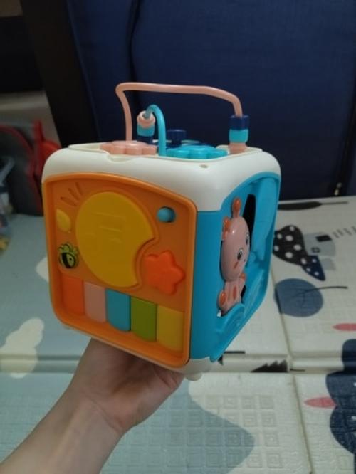 7-in-1 Activity Cube for Infants with Hand Beat Drum Puzzle and Music photo review