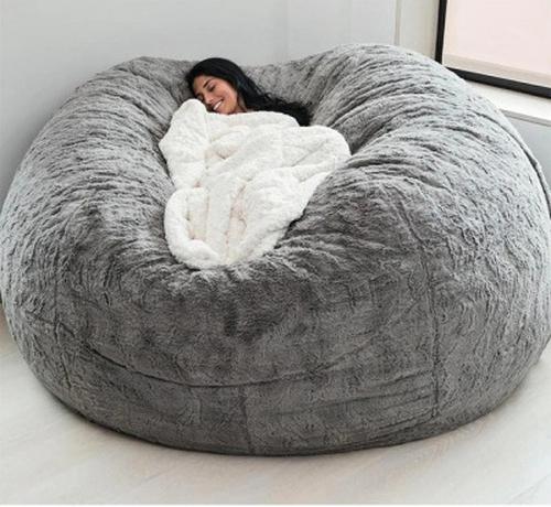 7Ft Oversized Fur Bean Bag Chair Cover