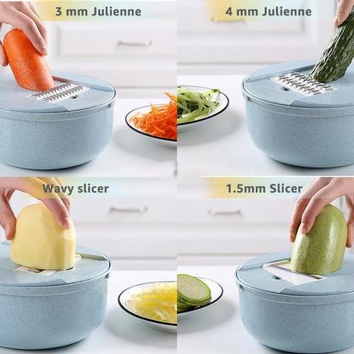 8 In 1 Multipurpose Slice Cutter Vegetable Strainer Potato Grater Egg Separator