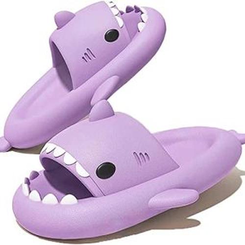 Adult's Slippers Indoor Outdoor Funny Shark Cartoon