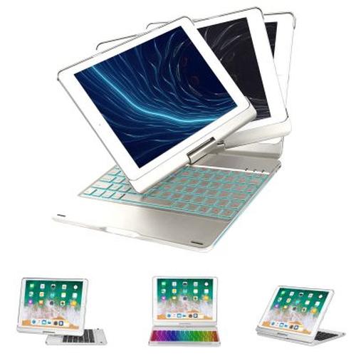 Backlit Bluetooth Keyboard 360 Rotatable iPad Case for Apple Aluminium