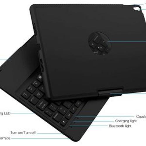 Backlit Bluetooth Keyboard 360 Rotatable iPad Case for Apple Aluminium