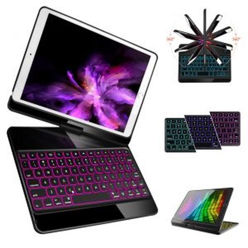 Backlit Bluetooth Keyboard 360 Rotatable iPad Case for Apple Aluminium