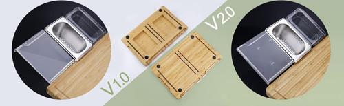 Bamboo Cutting Board With Trays Storage Box Smooth Multifunction Practical