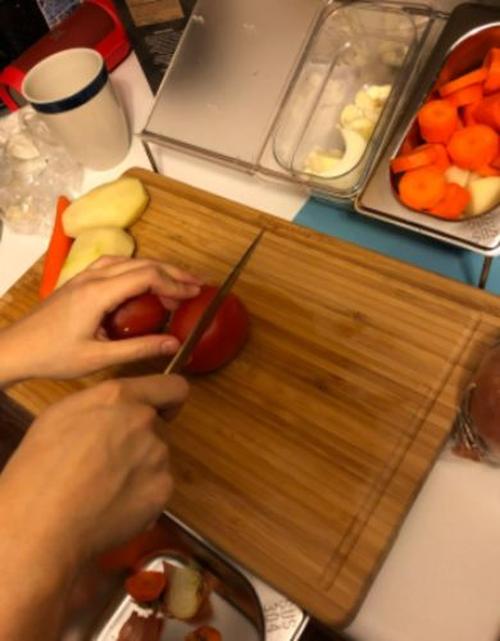 Bamboo Cutting Board With Trays Storage Box Smooth Multifunction Practical photo review