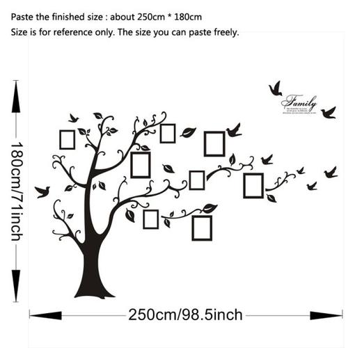 Black 3D DIY Photo Tree Wall Sticker Family Wall Decals Mural Art Home Decor