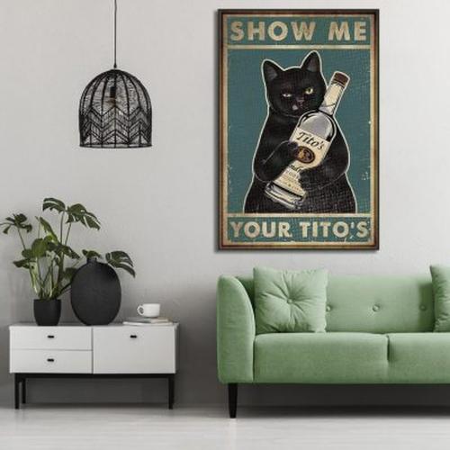 Black Cat Animal Embroidery Painting, Wall Painting Living Room Home Decor