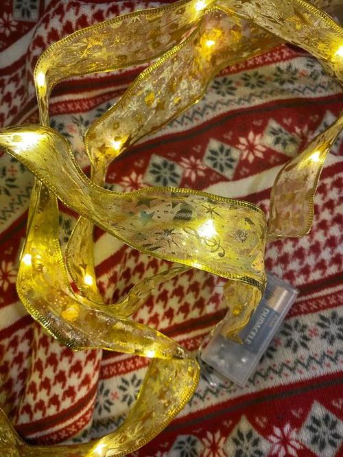 Christmas Ribbon Fairy Lights - Decorations for Christmas Tree, Home, and Party photo review