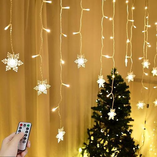 Christmas Snowflake Curtain Lights - Outdoor Garland for Home, Party, Garden