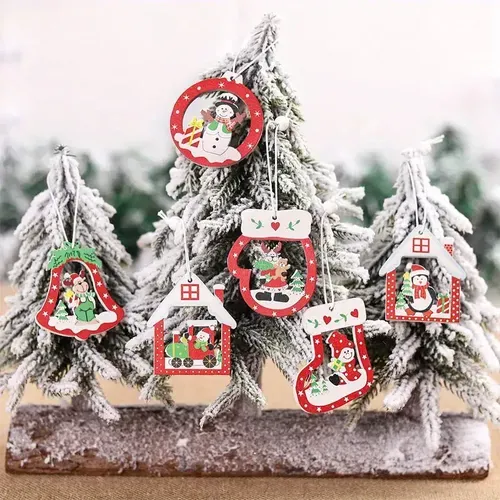 Christmas Wooden Ornaments - Merry Christmas Decorations for Home