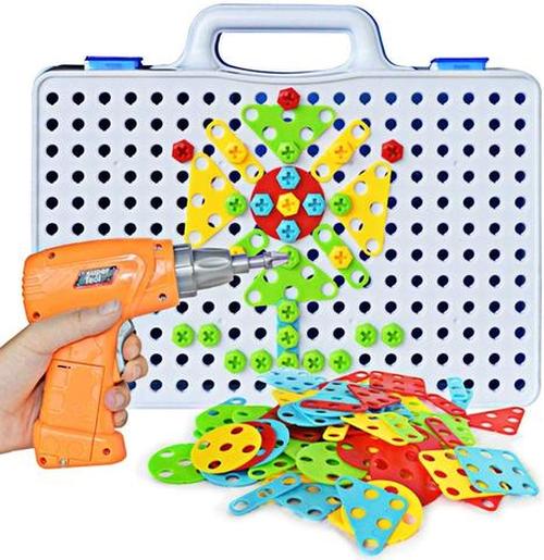 Creative Educational Building Blocks Sets with Toy Drill &amp; Screwdriver Tool Set