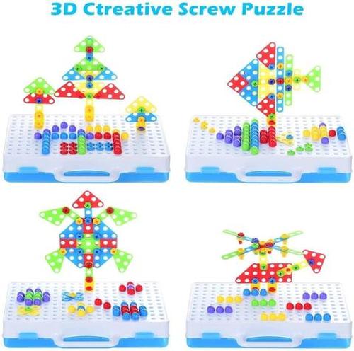 Creative Educational Building Blocks Sets with Toy Drill &amp; Screwdriver Tool Set