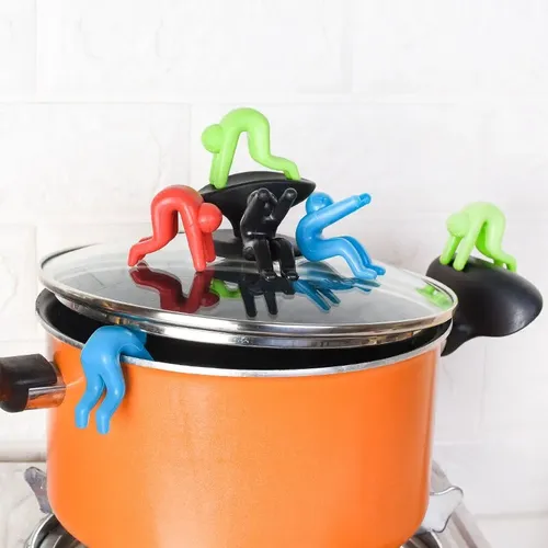 Creative Silicone Anti-Overflow Pot Rack with Phone Holder