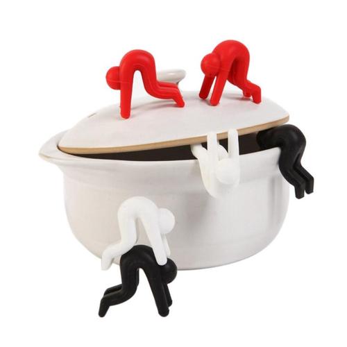 Creative Silicone Anti-Overflow Pot Rack with Phone Holder