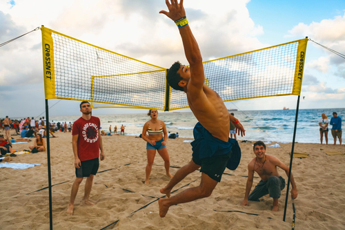 Cross Volleyball Net, PE Four Sides Standard Volleyball Net