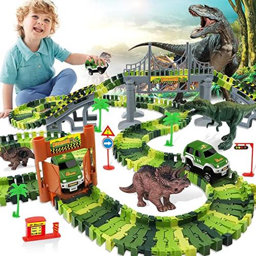 Dinosaur Railway Car Track Racing Toy Set