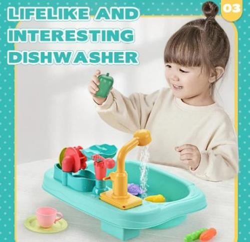 Dishwasher Toys With Tap Water Pretend To Play , Food Immersive Fishing Toys