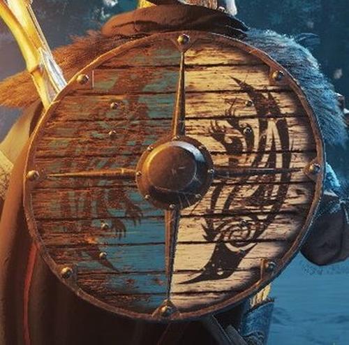 Double Ravens Personalized Battleworn Viking Shield