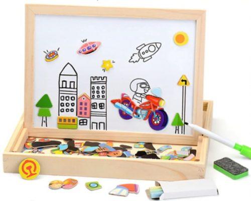 Educational Magnetic Box With Whiteboard &amp; Chalkboard