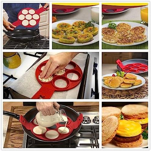 Egg Ring Mold - Nonstick Pancake Maker - Silicone Egg Cooker