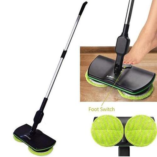 Electric Cordless Floor Mop Cleaner Detachable 360 Degree Rotary Cleaning Cloth Mop