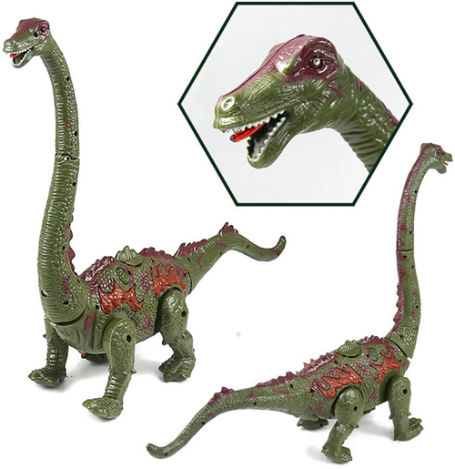 Electronic Led Walking Long Neck Dinosaur Brachiosaurus Lays Eggs (Red Or Green)