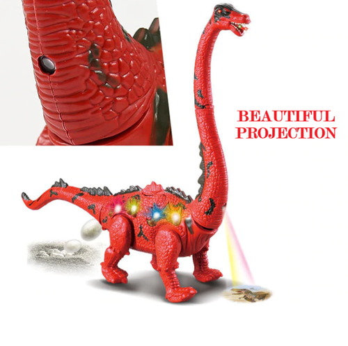 Electronic Led Walking Long Neck Dinosaur Brachiosaurus Lays Eggs (Red Or Green)