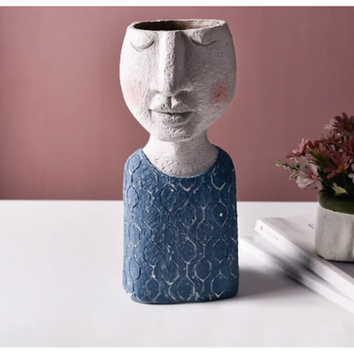 Face Planter Figurine Head Planter Pot