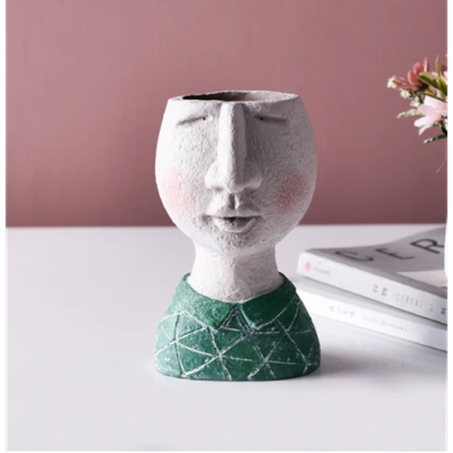 Face Planter Figurine Head Planter Pot