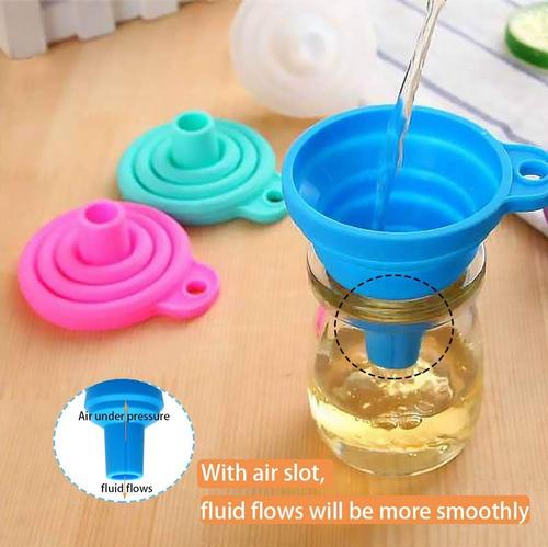 Foldable Silicone Collapsible Funnel for Kitchen Water Bottle Transfer