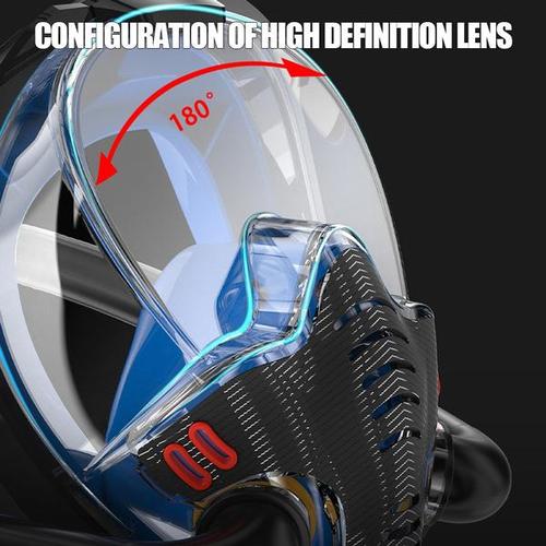 Full Face Snorkel Mask Best Scuba Mask, Double Tube Silicone Full Dry Diving Headgear