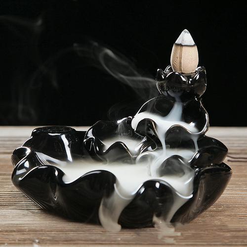 Green Lotus Waterfall Aromatherapy Incense Burner with 20 Cones