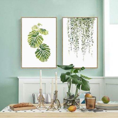 Green Plants Watercolor Wall Decoration Living Room Decoration