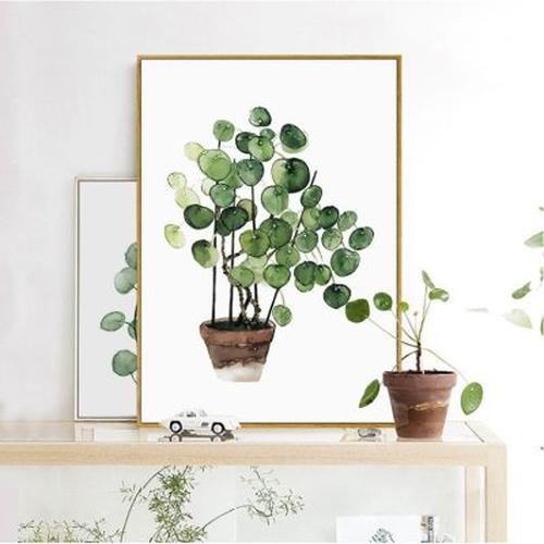 Green Plants Watercolor Wall Decoration Living Room Decoration