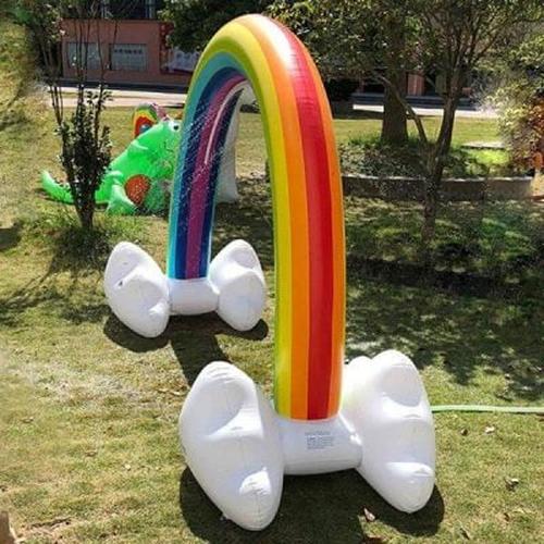 Inflatable Rainbow Cloud Yard Sprinkler Archway- Lawn Beach Outdoor Toys