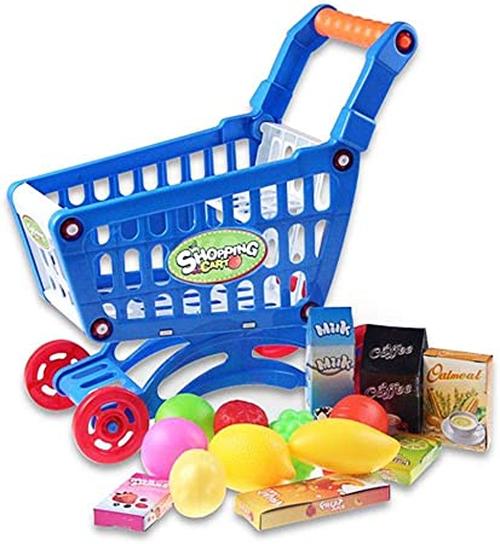 Kids Colorful Play Grocery Shopping Toy Cart