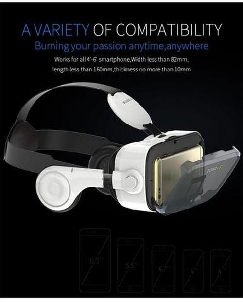 Kit Virtual Reality Glasses With Stereo Headset For Mobile Phones