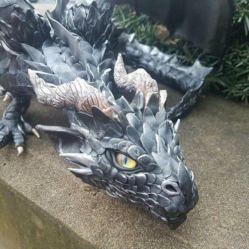 Large Squatting Dragon Sculpture