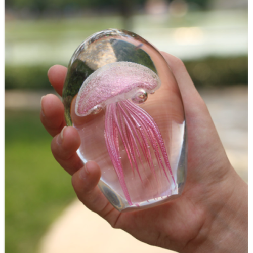 Luminous Crystal Ball Glass Jellyfish Ornaments for Fish Tank